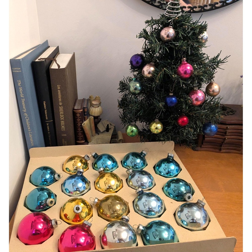 Vintage Canadian Tire Glass Christmas Ornaments Set of 18 | Retro